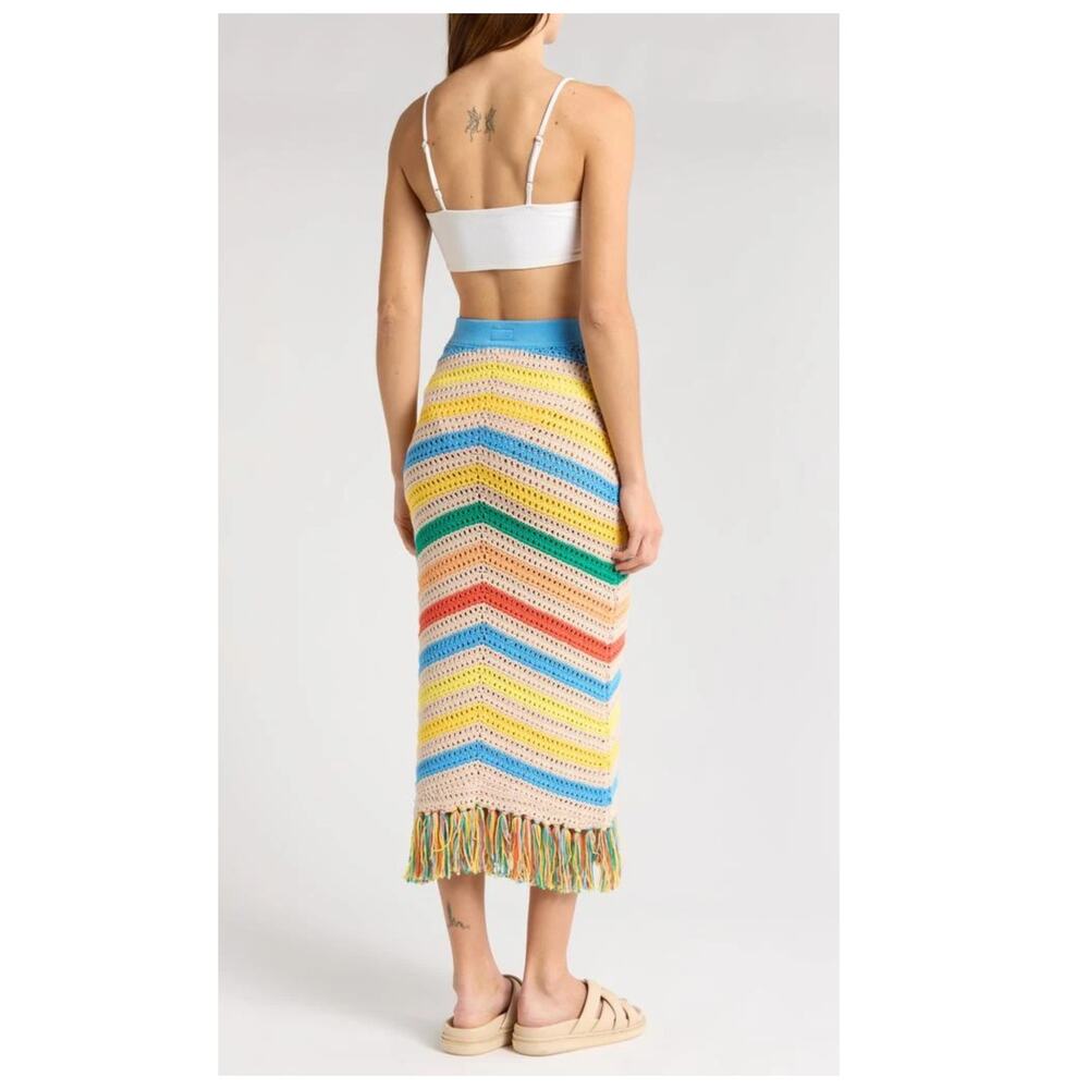 NEW MOTHER The Fringe Midi Skirt Size Medium - Picture 3 of 12